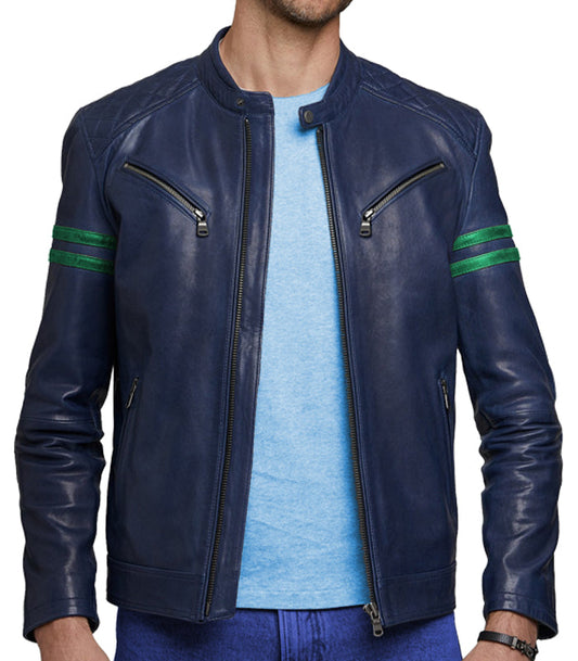 Sapphire Blue Revolution Leather Jacket